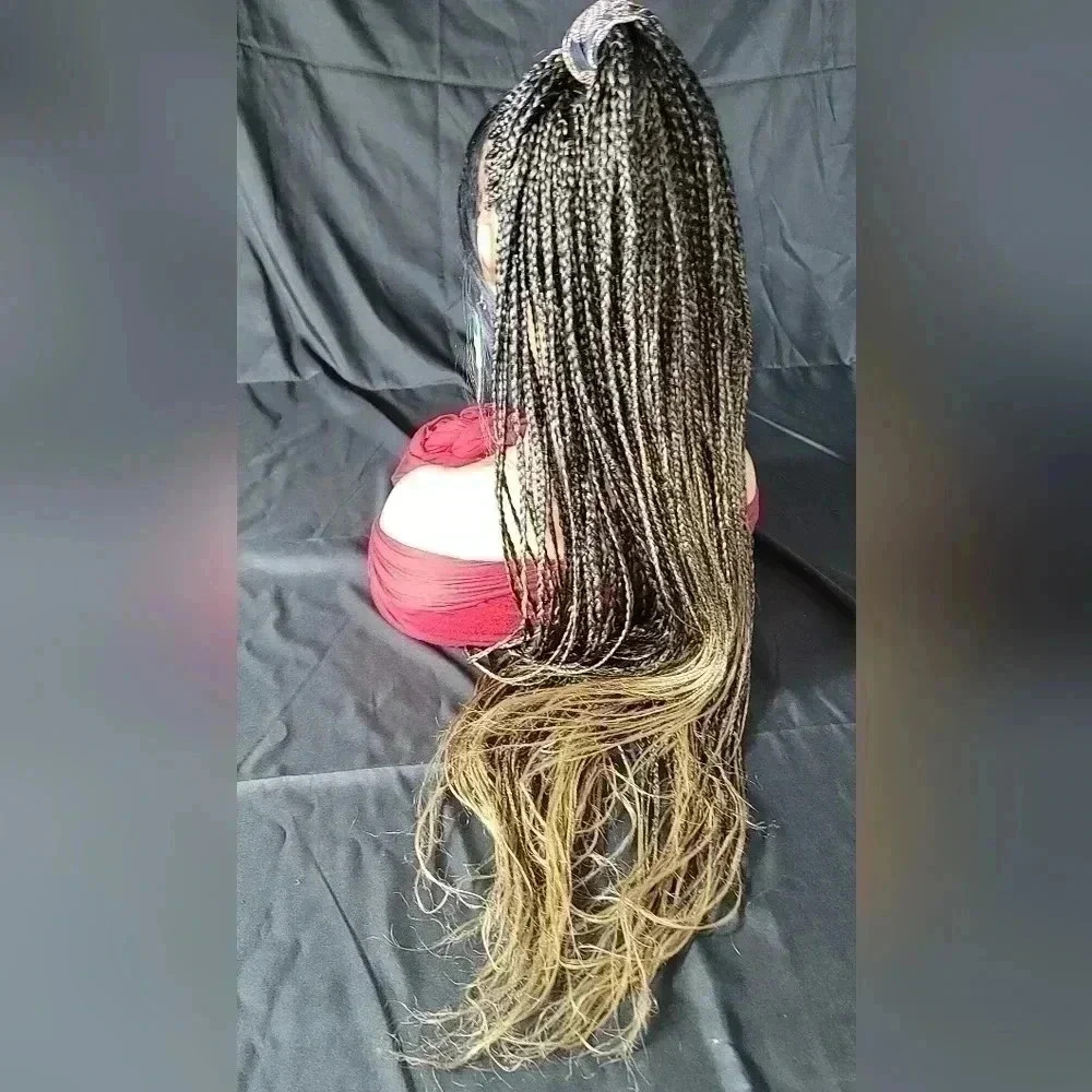 .Beautiful Braided lace wig, short wig ombre wigs, afro wig, 100% handmade NWT - Picture 5 of 16